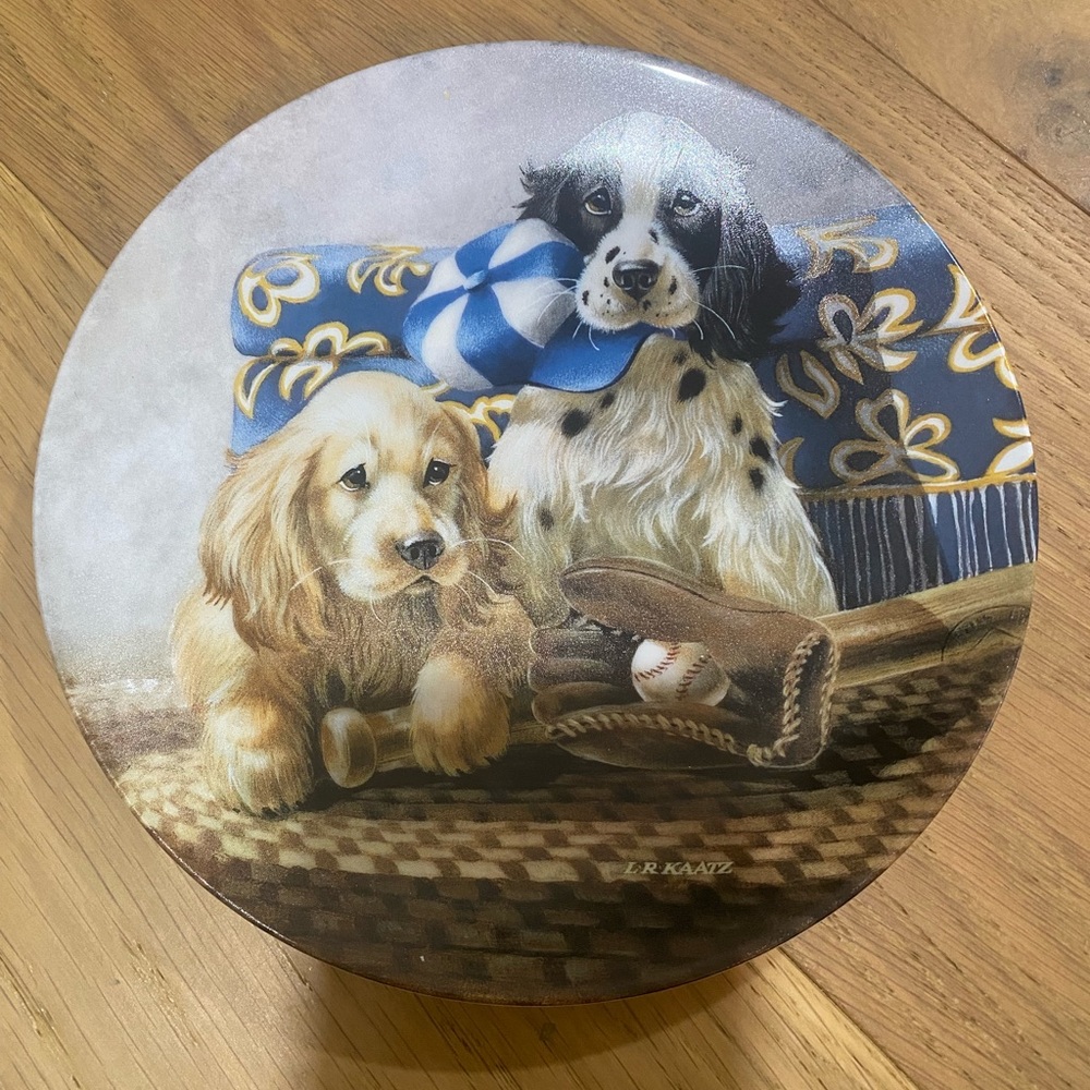 It’s a Dog’s Life “Play Ball” Knowles collectible plate with certificate